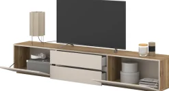 OTTO home Lowboard »Criss, Breite 200 cm, moderne grifflose TV-Kommode« TV-Kommode, TV-Schrank, hängend und stehend montierbar