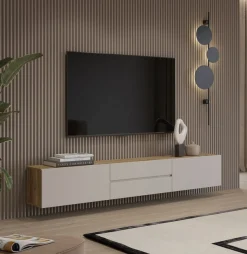 OTTO home Lowboard »Criss, Breite 200 cm, moderne grifflose TV-Kommode« TV-Kommode, TV-Schrank, hängend und stehend montierbar