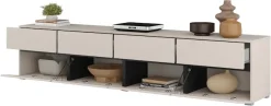 OTTO home Lowboard »Cross,Breite 225 cm, moderne grifflose TV-Kommode« TV-Schrank mit viel Stauraum, TV-Board