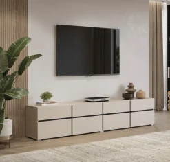 OTTO home Lowboard »Cross,Breite 225 cm, moderne grifflose TV-Kommode« TV-Schrank mit viel Stauraum, TV-Board