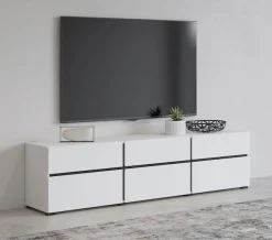 OTTO home Lowboard »Cross, moderne grifflose TV-Kommode,3 Klappen/3 Schubkästen« Breite 180 cm, TV-Schrank mit viel Stauraum, TV-Board
