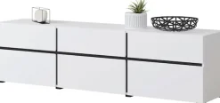 OTTO home Lowboard »Cross, moderne grifflose TV-Kommode,3 Klappen/3 Schubkästen« Breite 180 cm, TV-Schrank mit viel Stauraum, TV-Board