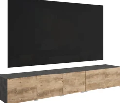 OTTO home Lowboard »Denver 250 cm für bis zu 98-Zoll TVs - Weltmeisterschaft im XXL Format« Wahlweise mit oder ohne offenes Fach in der Mitte