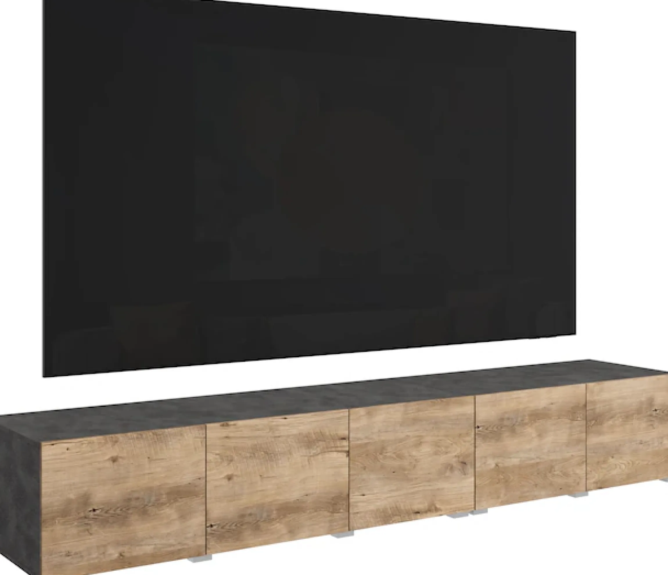 OTTO home Lowboard »Denver 250 cm für bis zu 98-Zoll TVs - Weltmeisterschaft im XXL Format« Wahlweise mit oder ohne offenes Fach in der Mitte