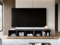 OTTO home Lowboard »Denver 250 cm für bis zu 98-Zoll TVs - Weltmeisterschaft im XXL Format« Wahlweise mit oder ohne offenes Fach in der Mitte