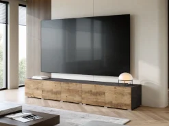 OTTO home Lowboard »Denver 250 cm für bis zu 98-Zoll TVs - Weltmeisterschaft im XXL Format« Wahlweise mit oder ohne offenes Fach in der Mitte