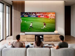 OTTO home Lowboard »Denver 250 cm für bis zu 98-Zoll TVs - Weltmeisterschaft im XXL Format« Wahlweise mit oder ohne offenes Fach in der Mitte
