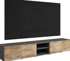 OTTO home Lowboard »Denver 250 cm für bis zu 98-Zoll TVs - Weltmeisterschaft im XXL Format« Wahlweise mit oder ohne offenes Fach in der Mitte