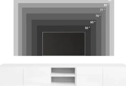 OTTO home Lowboard »Denver 250 cm für bis zu 98-Zoll TVs - Weltmeisterschaft im XXL Format« Wahlweise mit oder ohne offenes Fach in der Mitte