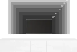 OTTO home Lowboard »Denver 250 cm für bis zu 98-Zoll TVs - Weltmeisterschaft im XXL Format« Wahlweise mit oder ohne offenes Fach in der Mitte