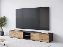 OTTO home Lowboard »Denver 250 cm für bis zu 98-Zoll TVs - Weltmeisterschaft im XXL Format« Wahlweise mit oder ohne offenes Fach in der Mitte