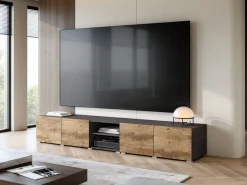 OTTO home Lowboard »Denver 250 cm für bis zu 98-Zoll TVs - Weltmeisterschaft im XXL Format« Wahlweise mit oder ohne offenes Fach in der Mitte