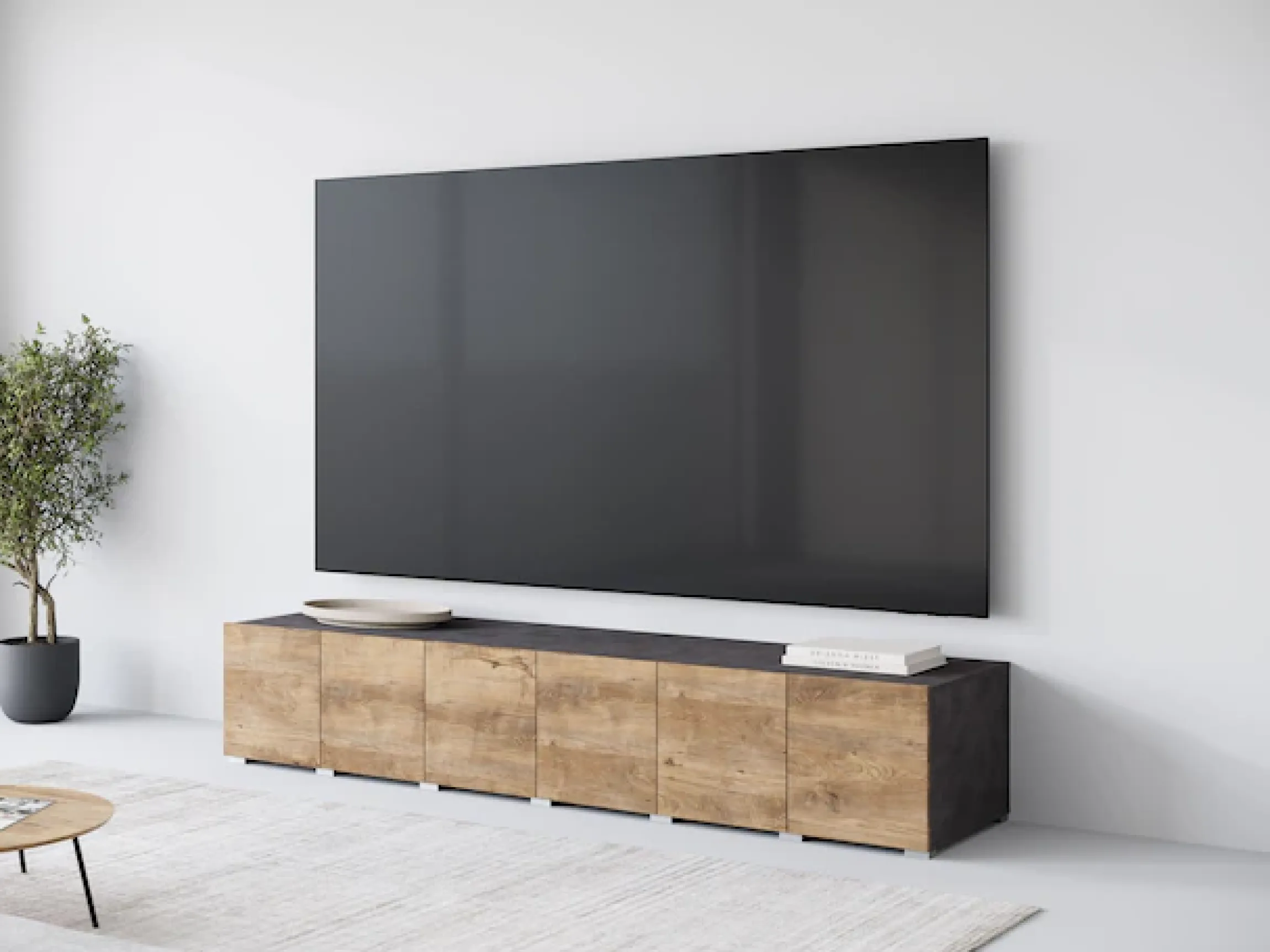 OTTO home Lowboard »Denver Erlebe die Weltmeisterschaft im XXL-Format« 1 Stk. tlg. Elegantes TV-Möbel 220 cm, speziell für bis zu 98-Zoll Fernseher