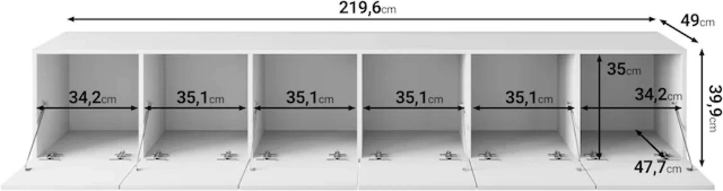 OTTO home Lowboard »Denver Erlebe die Weltmeisterschaft im XXL-Format« 1 Stk. tlg. Elegantes TV-Möbel 220 cm, speziell für bis zu 98-Zoll Fernseher