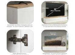 OTTO home Lowboard »Easy, 245 cm breit, 47 cm tief, 4 Türen, Top 22 mm stark, Mediaboard« Top 22 mm stark, Metallgriffe, geeignet für bis zu 98-Zoll-TV
