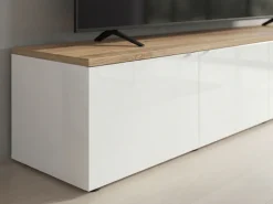 OTTO home Lowboard »Easy, 245 cm breit, 47 cm tief, 4 Türen, Top 22 mm stark, Mediaboard« Top 22 mm stark, Metallgriffe, geeignet für bis zu 98-Zoll-TV