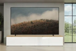 OTTO home Lowboard »Easy, 245 cm breit, 47 cm tief, 4 Türen, Top 22 mm stark, Mediaboard« Top 22 mm stark, Metallgriffe, geeignet für bis zu 98-Zoll-TV