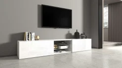 OTTO home Lowboard »Egypt,Lowboard,TV-Kommode,TV-Möbel,TV-Bank« mit 2 Klappen, 2 Glasböden,kompl. Hochgl. lackiert (B/T/H)240x38x35 cm