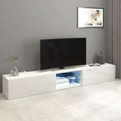 OTTO home Lowboard »Egypt,Lowboard,TV-Kommode,TV-Möbel,TV-Bank« mit 2 Klappen, 2 Glasböden,kompl. Hochgl. lackiert (B/T/H)240x38x35 cm