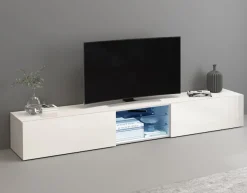 OTTO home Lowboard »Egypt,Lowboard,TV-Kommode,TV-Möbel,TV-Bank« mit 2 Klappen, 2 Glasböden,kompl. Hochgl. lackiert (B/T/H)240x38x35 cm