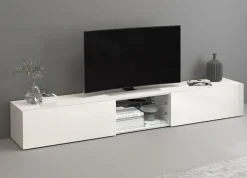OTTO home Lowboard »Egypt,Lowboard,TV-Kommode,TV-Möbel,TV-Bank« mit 2 Klappen, 2 Glasböden,kompl. Hochgl. lackiert (B/T/H)240x38x35 cm