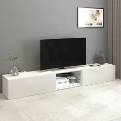 OTTO home Lowboard »Egypt,Lowboard,TV-Kommode,TV-Möbel,TV-Bank« mit 2 Klappen, 2 Glasböden,kompl. Hochgl. lackiert (B/T/H)240x38x35 cm