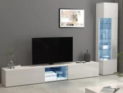 OTTO home Lowboard »Egypt,Lowboard,TV-Kommode,TV-Möbel,TV-Bank« mit 2 Klappen, 2 Glasböden,kompl. Hochgl. lackiert (B/T/H)240x38x35 cm