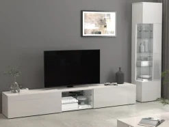 OTTO home Lowboard »Egypt,Lowboard,TV-Kommode,TV-Möbel,TV-Bank« mit 2 Klappen, 2 Glasböden,kompl. Hochgl. lackiert (B/T/H)240x38x35 cm