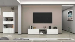 OTTO home Lowboard »Egypt,Lowboard,TV-Kommode,TV-Möbel,TV-Bank« mit 2 Klappen, 2 Glasböden,kompl. Hochgl. lackiert (B/T/H)240x38x35 cm