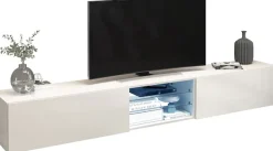 OTTO home Lowboard »Egypt,Lowboard,TV-Kommode,TV-Möbel,TV-Bank« mit 2 Klappen, 2 Glasböden,kompl. Hochgl. lackiert (B/T/H)240x38x35 cm