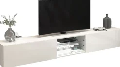 OTTO home Lowboard »Egypt,Lowboard,TV-Kommode,TV-Möbel,TV-Bank« mit 2 Klappen, 2 Glasböden,kompl. Hochgl. lackiert (B/T/H)240x38x35 cm