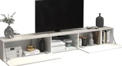 OTTO home Lowboard »Egypt,Lowboard,TV-Kommode,TV-Möbel,TV-Bank« mit 2 Klappen, 2 Glasböden,kompl. Hochgl. lackiert (B/T/H)240x38x35 cm