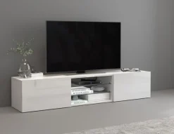 OTTO home Lowboard »Egypt,Lowboard,TV-Kommode,TV-Möbel,TV-Bank« mit 2 Klappen, 2 Glasböden, Türen Hochgl. lackiert (B/T/H)180x38x35 cm