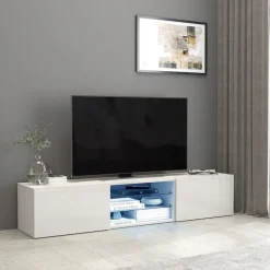 OTTO home Lowboard »Egypt,Lowboard,TV-Kommode,TV-Möbel,TV-Bank« mit 2 Klappen, 2 Glasböden, Türen Hochgl. lackiert (B/T/H)180x38x35 cm