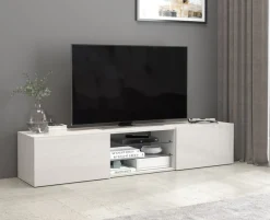 OTTO home Lowboard »Egypt,Lowboard,TV-Kommode,TV-Möbel,TV-Bank« mit 2 Klappen, 2 Glasböden, Türen Hochgl. lackiert (B/T/H)180x38x35 cm