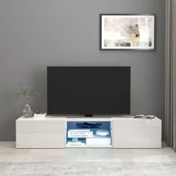 OTTO home Lowboard »Egypt,Lowboard,TV-Kommode,TV-Möbel,TV-Bank« mit 2 Klappen, 2 Glasböden, Türen Hochgl. lackiert (B/T/H)180x38x35 cm
