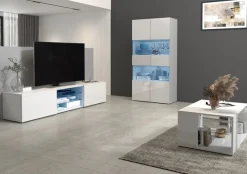 OTTO home Lowboard »Egypt,Lowboard,TV-Kommode,TV-Möbel,TV-Bank« mit 2 Klappen, 2 Glasböden, Türen Hochgl. lackiert (B/T/H)180x38x35 cm