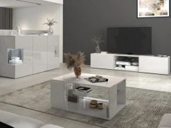 OTTO home Lowboard »Egypt,Lowboard,TV-Kommode,TV-Möbel,TV-Bank« mit 2 Klappen, 2 Glasböden, Türen Hochgl. lackiert (B/T/H)180x38x35 cm