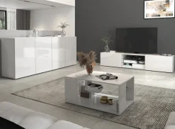 OTTO home Lowboard »Egypt,Lowboard,TV-Kommode,TV-Möbel,TV-Bank« mit 2 Klappen, 2 Glasböden, Türen Hochgl. lackiert (B/T/H)180x38x35 cm