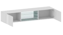 OTTO home Lowboard »Egypt,Lowboard,TV-Kommode,TV-Möbel,TV-Bank« mit 2 Klappen, 2 Glasböden, Türen Hochgl. lackiert (B/T/H)180x38x35 cm