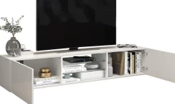 OTTO home Lowboard »Egypt,Lowboard,TV-Kommode,TV-Möbel,TV-Bank« mit 2 Klappen, 2 Glasböden, Türen Hochgl. lackiert (B/T/H)180x38x35 cm