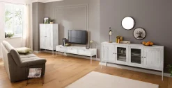 OTTO home Lowboard »Freya« Kommode mit 3 Klappen, Metallgriffen, aus Massivholz, Breite 175 cm