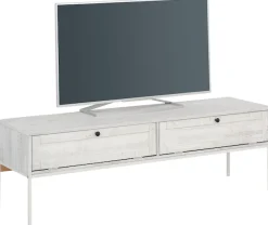 OTTO home Lowboard »Freya« Kommode mit 2 Klappen, Metallgriffen, aus Massivholz, Breite 140 cm