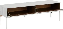 OTTO home Lowboard »Freya« Kommode mit 2 Klappen, Metallgriffen, aus Massivholz, Breite 140 cm