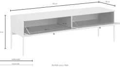 OTTO home Lowboard »Freya« Kommode mit 2 Klappen, Metallgriffen, aus Massivholz, Breite 140 cm