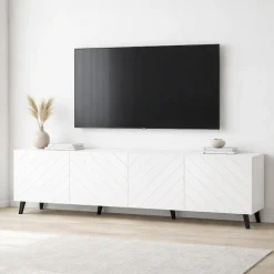 OTTO home Lowboard »HOLLY 2.0, TV-Board, TV-Kommode, TV-Schrank, TV-Unterschrank, TV-Möbel« Modernes lackiertes Hochglanz TV-Board, grifflos, Breite 200 cm