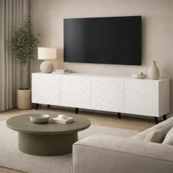 OTTO home Lowboard »HOLLY 2.0, TV-Board, TV-Kommode, TV-Schrank, TV-Unterschrank, TV-Möbel« Modernes lackiertes Hochglanz TV-Board, grifflos, Breite 200 cm