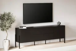 OTTO home Lowboard »Jukon,Breite 200 cm, moderne grifflose TV-Kommode,2 Türen/2 Schubladen« TV-Schrank mit viel Stauraum, TV-Board, push-to-open-Funktion