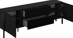 OTTO home Lowboard »Jukon,Breite 200 cm, moderne grifflose TV-Kommode,2 Türen/2 Schubladen« TV-Schrank mit viel Stauraum, TV-Board, push-to-open-Funktion
