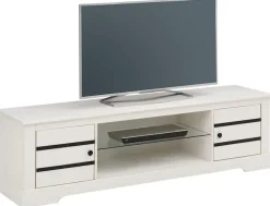 OTTO home Lowboard Kommode aus massivem Kiefernholz, mit Glasboden, Breite 160 cm